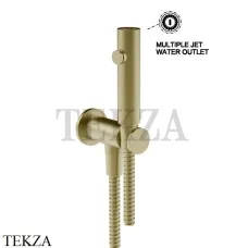 Gessi Total look Гигиенический душ с выводом воды и держателем 45123-727, Brushed Brass PVD