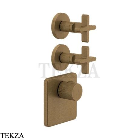 Gessi INCISO WELLNESS Термостат 2 выхода, внешняя часть 58344-713, Antique Brass