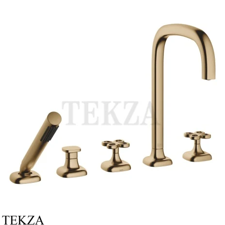Dornbracht COYA Смеситель для ванны на 5 отверстий с гарнитуром 27522424-39, Dark Brass сатинированный (PVD)