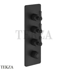 Gessi VENTI20 Термостат для душа, 3 потока, внешняя часть 65204-299, Matte Black