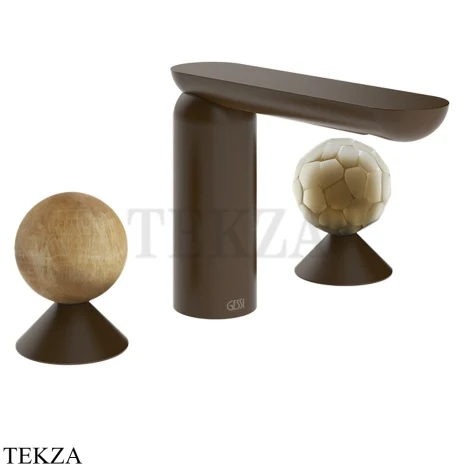 Gessi Perle Смеситель для раковины на 3 отв., без гарнитура 74345-845, бронза Dark Brush