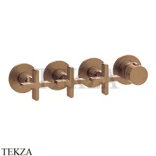 Gessi INCISO SHOWER Термостатический смеситель, 3 потока, внешняя часть 58436-726, Warm Bronze Br