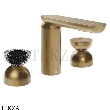 Gessi Perle Смеситель для раковины на 3 отв., без гарнитура 74796-726, бронза Brushed