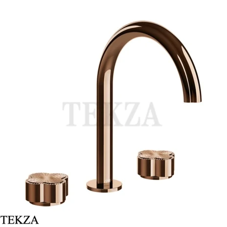 Gessi Ludovica Смеситель для раковины crystals, без гарнитуры 76314-030, медь глянец