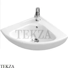 Villeroy & Boch O.NOVO Раковина угловая, с переливом 73274001, белый глянец