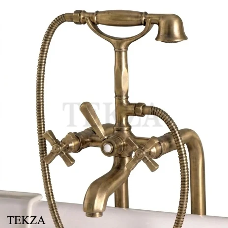 Nicolazzi TEIDE FOUR Смеситель для ванны с душевым гарнитуром 1901OG45, Raw Brass