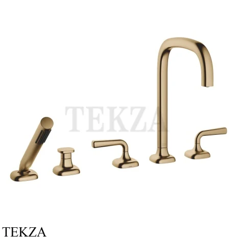 Dornbracht COYA Смеситель для ванны на 5 отверстий с гарнитуром 27522414-39, Dark Brass сатинированный (PVD)