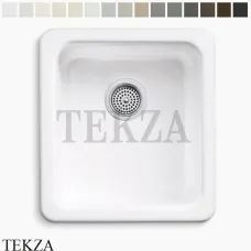 Kohler Iron Tones Мойка для кухни встраиваемая снизу или сверху, без отверстий, чугун K-6584-0, белый глянец