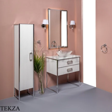 ARMADI ART MONACO Зеркало с подсветкой 70 см 566-WCR, WHITE (белый глянец), хром