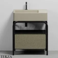 CIELO MARCEL Консоль напольная с ящиком Tinto nero, раковина Lino