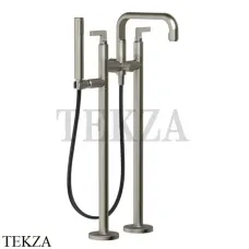 Gessi INCISO Смеситель для ванны напольный, с душевым гарнитуром 58029-149, Finox Brushed Nickel