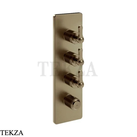 Gessi VENTI20 Термостат для душа, 3 потока, внешняя часть 65204-791, Deep Bronze Br. PVD