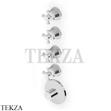 Zucchetti Delfi Термостат для душа, 4 выхода, внешняя часть Z46662, хром глянец
