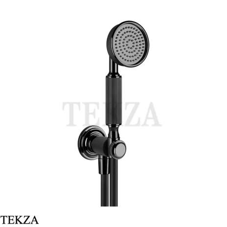 Gessi VENTI20 Душевой комплект с душевой лейкой, шланг, вывод 65123-706, Black Metal PVD
