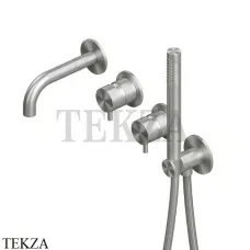 QuadroDesign Source Смеситель для ванны, 2 потока, внешняя часть, 13 69.00 AS, Brushed Stainless Steel