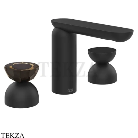 Gessi Perle Смеситель для раковины на 3 отв., без гарнитура 74896-299, черный матовый