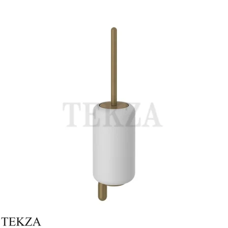 Gessi Goccia Туалетный ёршик настенный, белая керамика 38019-713, Antique Brass