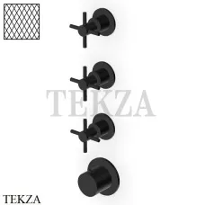 Zucchetti Helm Diagonal Термостат для душа на 3 потока, внешняя часть ZHM803.XP81G3, brushed total black PVD