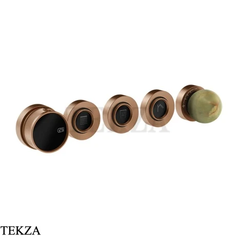 Gessi Perle Термостат для душа на 3 потока, внешняя часть 74534-708, медь Brushed