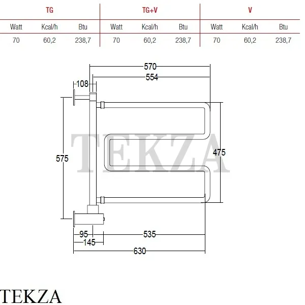 Margaroli Vento 500SP Полотенцесушитель электрический 500SPCR, хром глянец