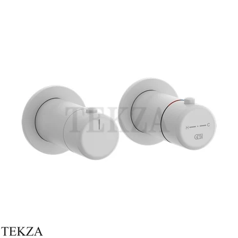 Gessi Goccia Термостат для душа, 3 потока, внешняя часть 33136-279, Matte White