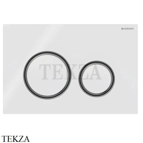 Geberit Sigma50 Клавиша смыва, стекло 115.651.SI.1, белый глянец/черный хром