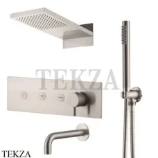 Boheme FUSION Смеситель для душа, 3 потока, излив, верхний душ, гарнитур 130-2-NB, Nickel Brush