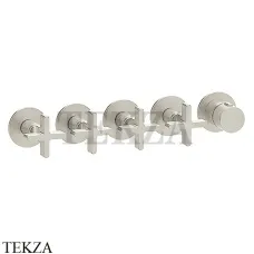 Gessi INCISO SHOWER Термостатический смеситель, 4 потока, внешняя часть 58438-720, Nickel PVD