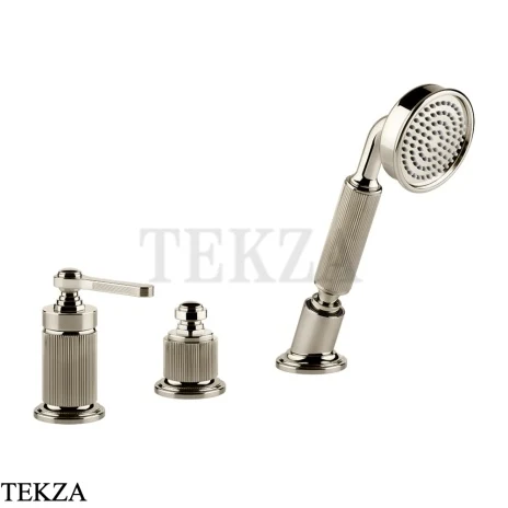 Gessi VENTI20 Смеситель на борт ванны без излива, с гарнитуром 65043-720, Nickel PVD