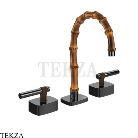 Gessi Jacqueline Смеситель для раковины на 3 отв., без донного клапана 77011-706, black хром глянец
