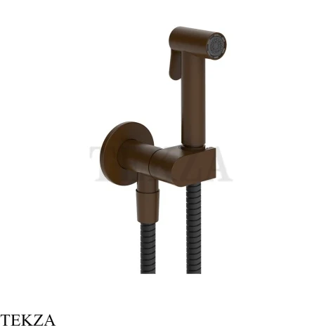 Gessi Гигиенический душ с запорным узлом, выводом воды и держателем 45226-845, бронза Dark Brush