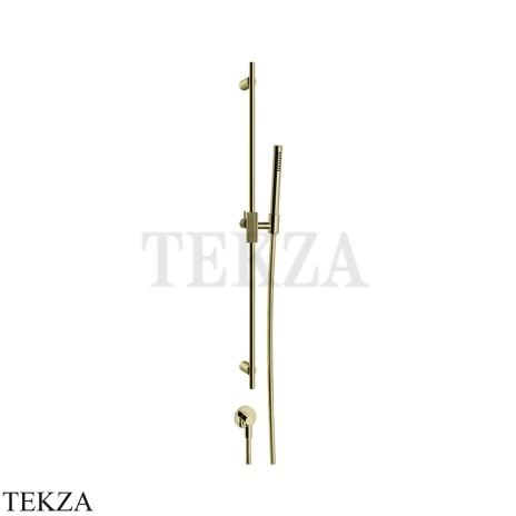 Gessi INGRANAGGIO Штанга в комплекте с душевой лейкой и выводом 63582-710, Brass PVD