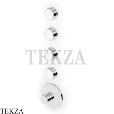 Zucchetti Savoir Термостат для душа, 4 потока, внешняя часть ZSV662.CW, хром глянец-белый