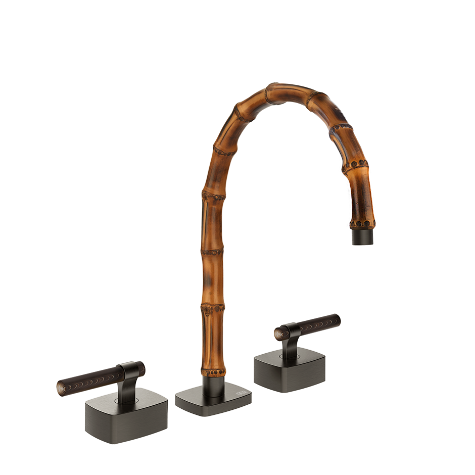 Gessi Jacqueline Смеситель для раковины на 3 отв., без донного клапана 77215-707, black хром Brush
