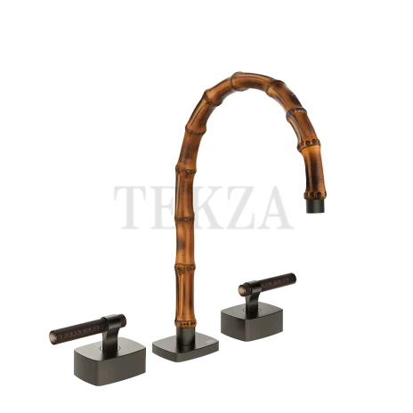 Gessi Jacqueline Смеситель для раковины на 3 отв., без донного клапана 77215-707, black хром Brush