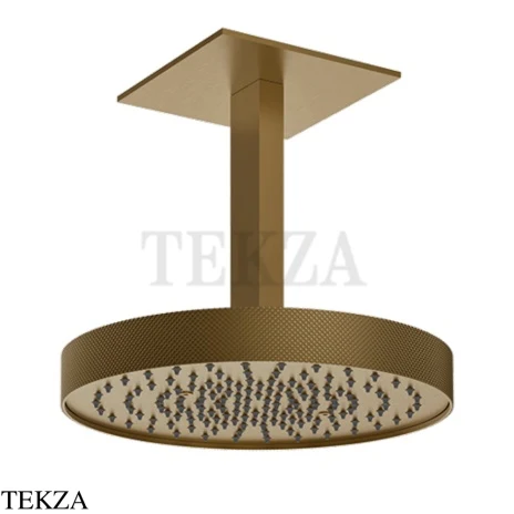 Gessi Inverso Diamantato Верхняя лейка с кронштейном D30 см 63472-791, Deep Bronze Brushed PVD
