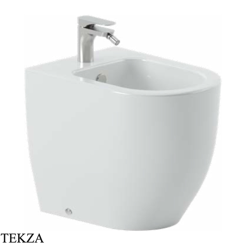 ArtCeram Monet Plus биде напольное приставное высокое с 1 отверстием под смеситель MNB003 01 00, белый глянец