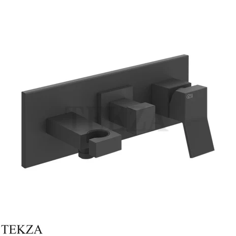 Gessi RETTANGOLO K Смеситель для душа (1 верх.душ/2 руч.душ), внешняя часть 53141-299, Black XL