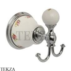 Migliore Provance Крючок для халата и полотенец, керамика с декором 17663, хром глянец