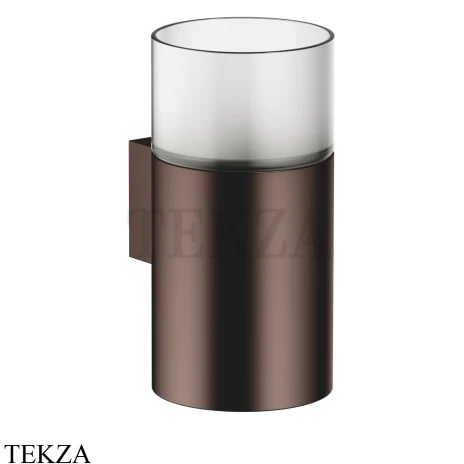 Dornbracht Стакан настенный с держателем, хрусталь матовый 83401979-43, Dark Bronze сатинированный (PVD)