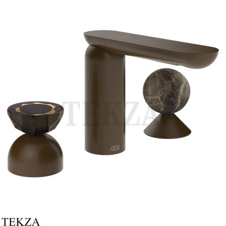 Gessi Perle Смеситель для раковины на 3 отв., без гарнитура 74818-845, бронза Dark Brush