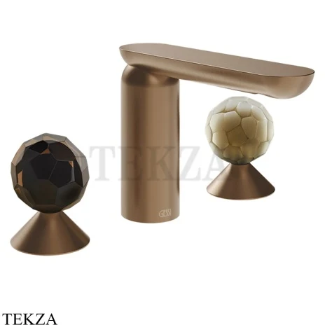 Gessi Perle Смеситель для раковины на 3 отв., без гарнитура 74245-708, медь Brushed