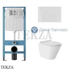 Aqueduto CONE Комплект унитаза торнадо c инсталляцией, кнопка белый глянец AQDS119Т Белый глянец