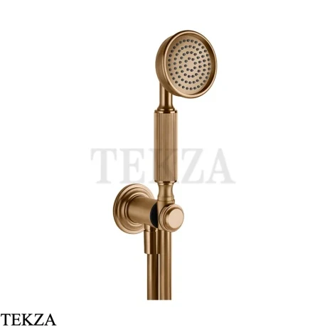 Gessi VENTI20 Душевой комплект с душевой лейкой, шланг, вывод 65123-726, Warm Steel Br. PVD