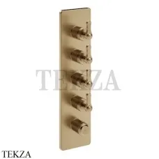 Gessi VENTI20 Термостат для душа, 4 потока, внешняя часть 65208-726, Warm Bronze Br. PVD