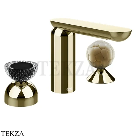 Gessi Perle Смеситель для раковины на 3 отв., без гарнитура 74748-710, шампань глянец