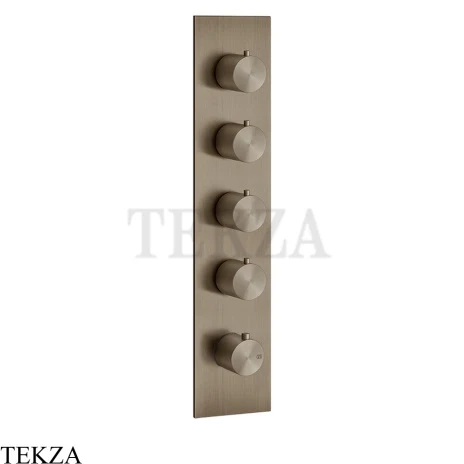 Gessi 316 WELLNESS Термостат 4 выхода на планке, внешняя часть 54518-761, Coffee Bronze Brushed PVD