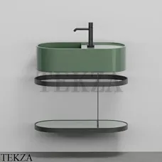 Cielo Les Petites Ovale 60 Консоль с раковиной LPLAO60, керамическая полка, Alga Cielo Les Petites Ovale 60 Консоль с раковиной LPLAO60, керамическая полка, Alga