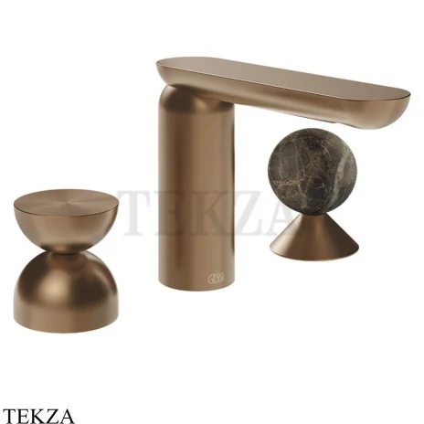 Gessi Perle Смеситель для раковины на 3 отв., без гарнитура 74918-708, медь Brushed