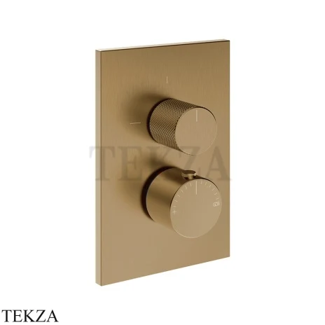 Gessi Inverso Diamantato Термостат для душа, 3 потока, внешняя часть 73637-791, Deep Bronze Brushed PVD